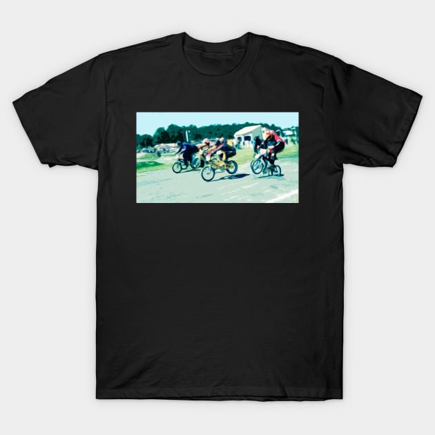 bmx race racing T-Shirt by rickylabellevie